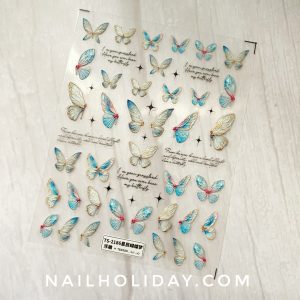 ICe BLUE butterfly nail stickers