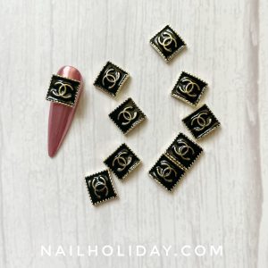 chanel nail charms black