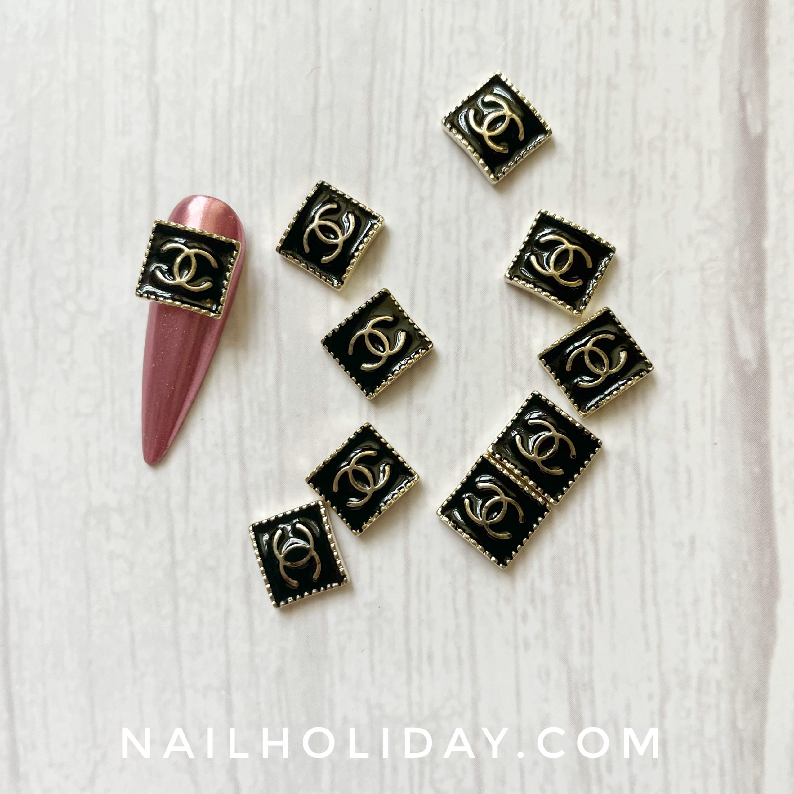 6 Sheets Golden Chanel Nail Stickers