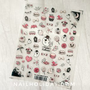pink Halloween nail stickers