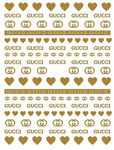 6 Sheets Golden LV Nail Stickers