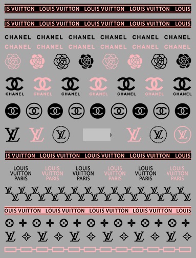 6 Sheets LV Chanel Nail Stickers