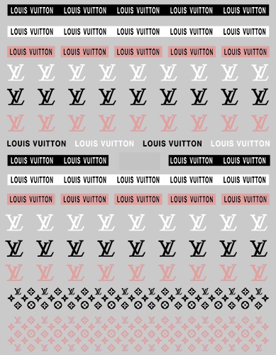 6 Sheets Red LV Nail Stickers