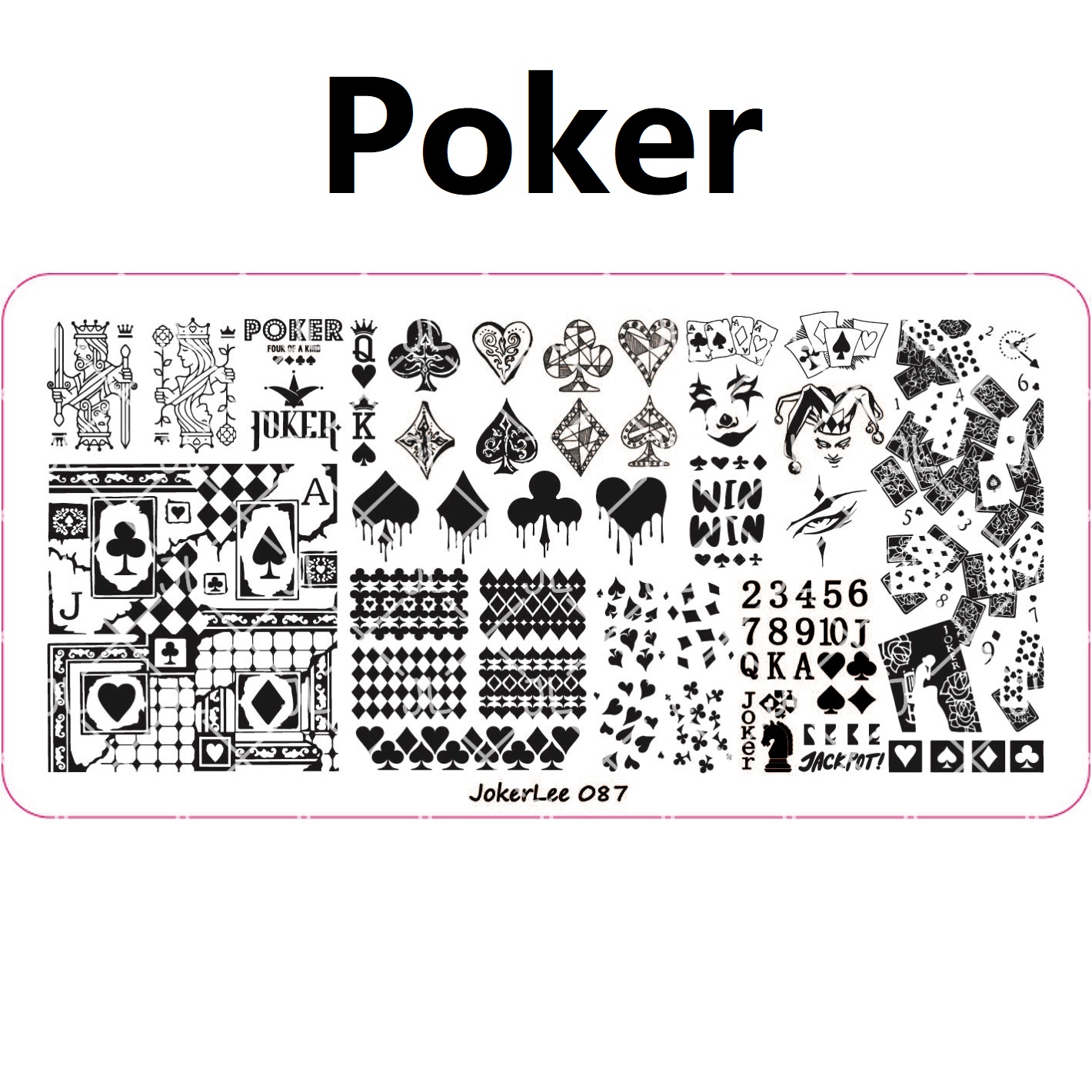 poker nail stamping plate