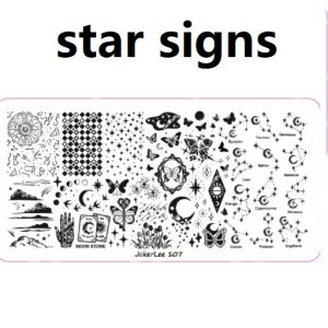 star signs nail stamping plate