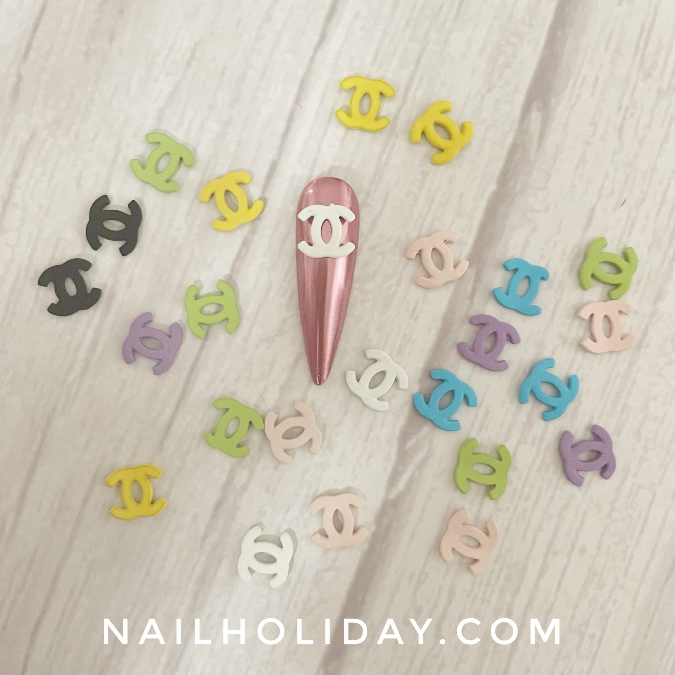 color Chanel nail charms
