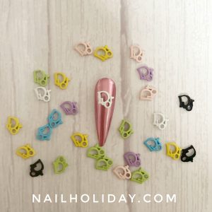 color DIOR nail charm