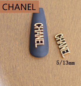 30PCS Chanel Nail Charms Gold C43