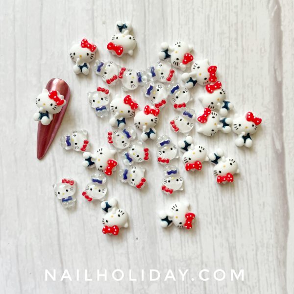 Bow Hello Kitty Nail Charms-30pcs