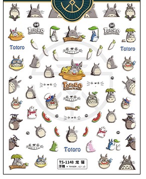 Totoro nail stickers