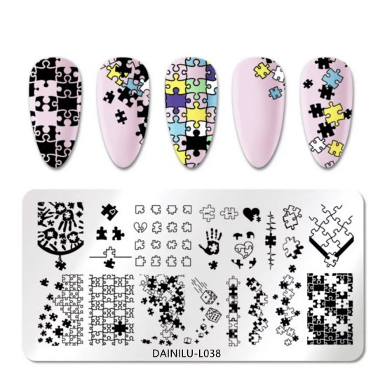 puzzle nail stamping plate