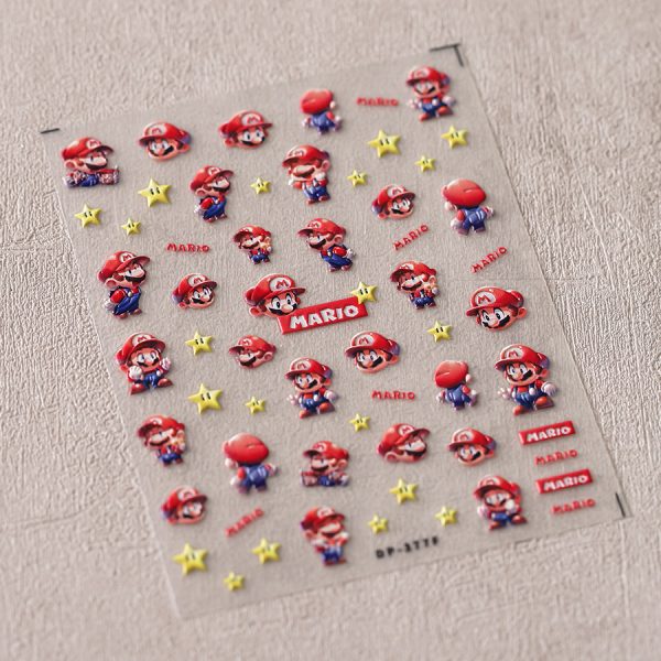 Mario nail stickers