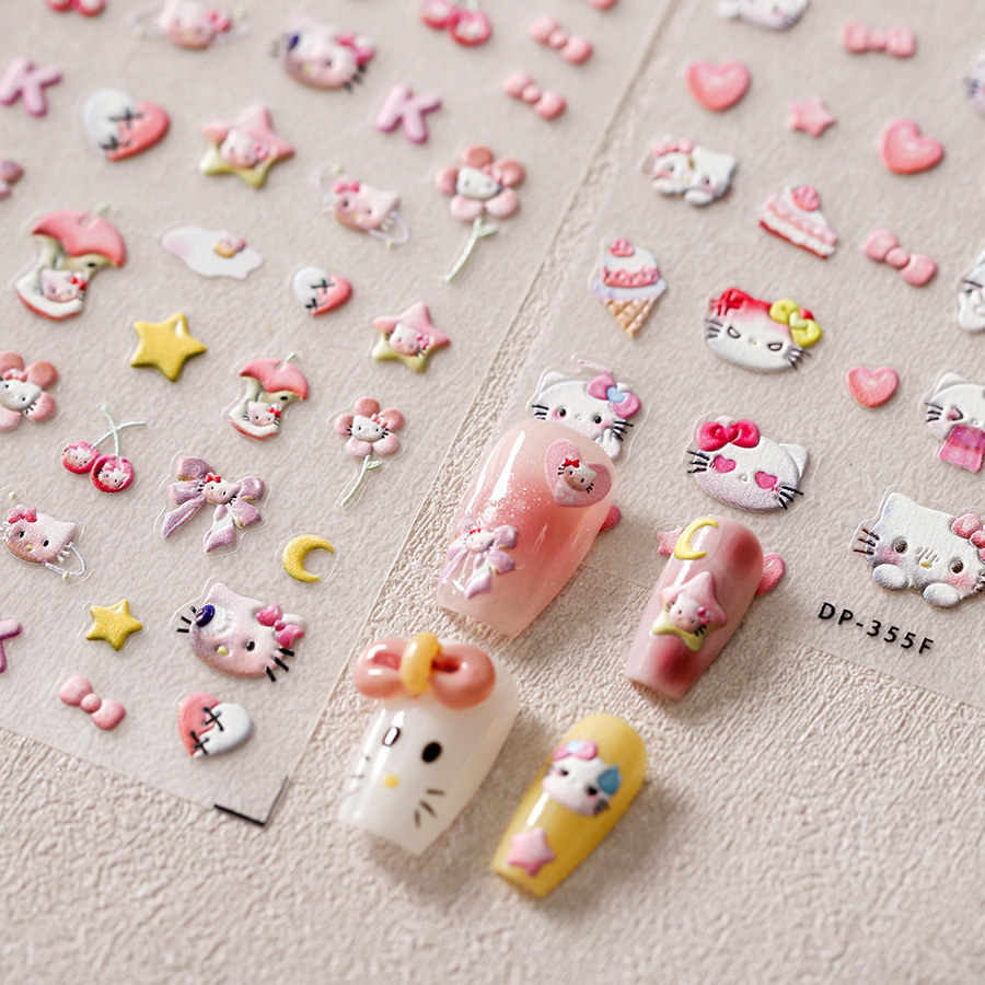 Pinky Hellokitty nail sticker (1)