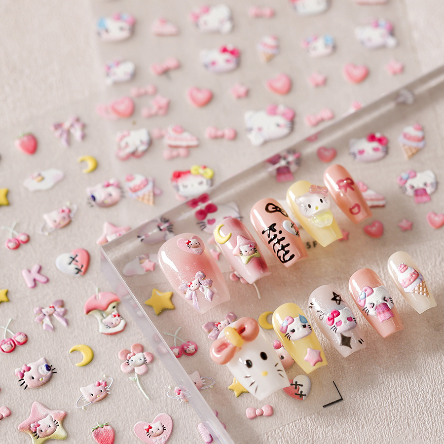Pinky Hellokitty nail sticker (3)