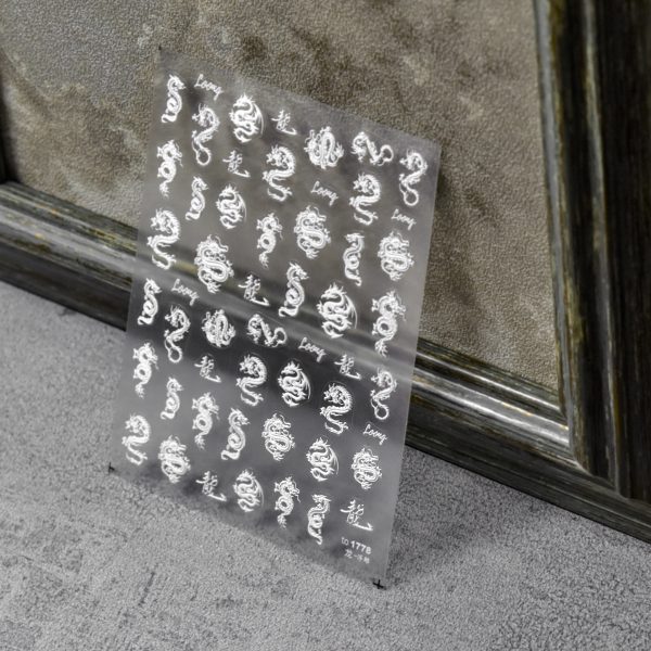 white gragon nail stickers