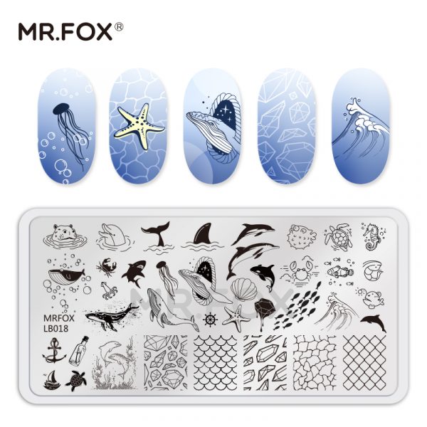 Ocean nail stamping plate