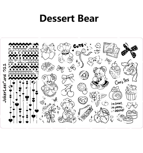 Dessert Bear nail stamping plate