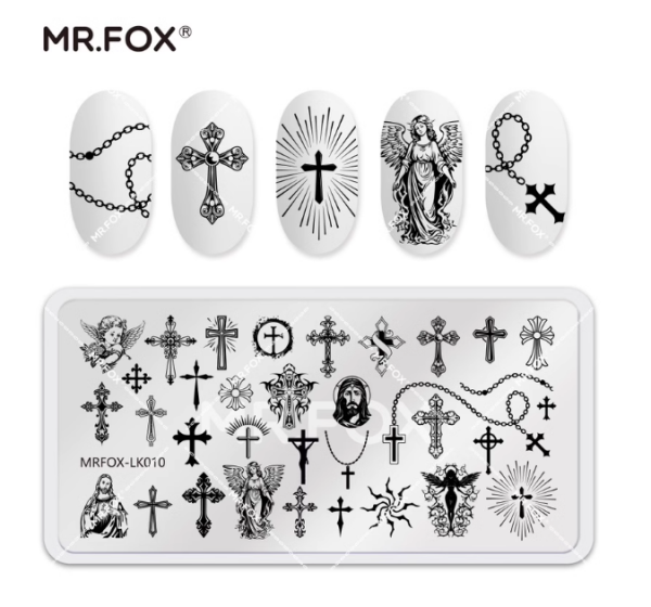 Jesus&Cross nail stamping plate