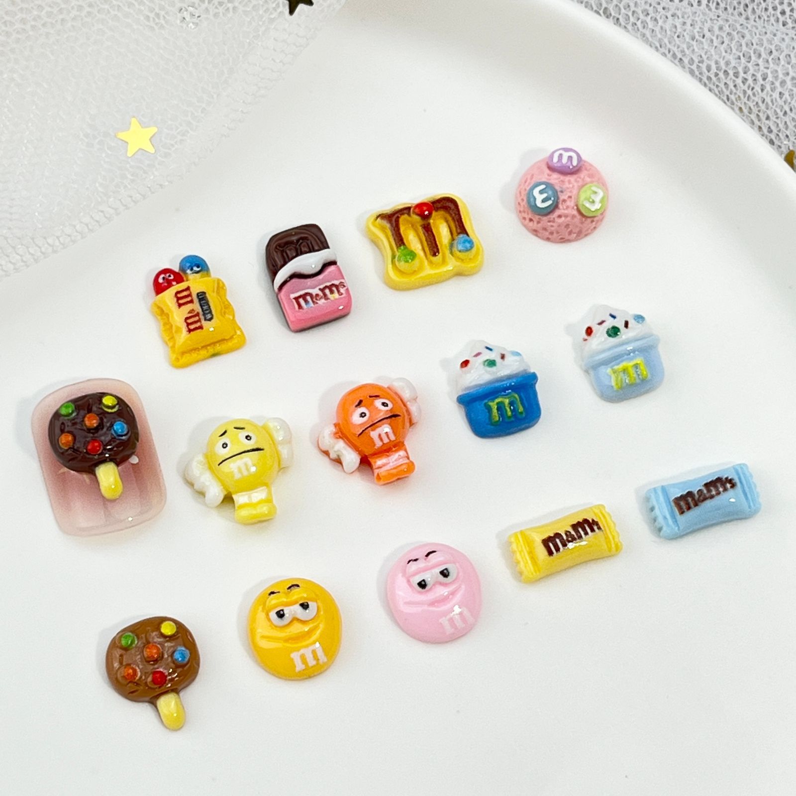Mix M&M's Candy Nail Charms-30pcs