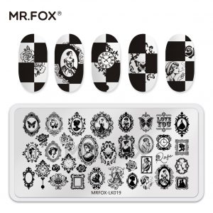 Lady nail stamping plate