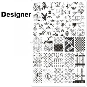 Designer nail stamping plate