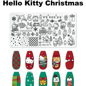 Hello Kitty Christmas nail stamping plate