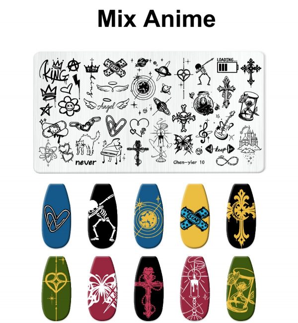 Mix Anime nail stamping plate Mix Anime nail stamping plate