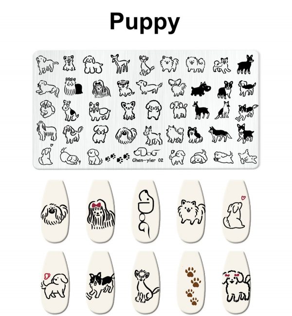 Puppy nail stamping plate