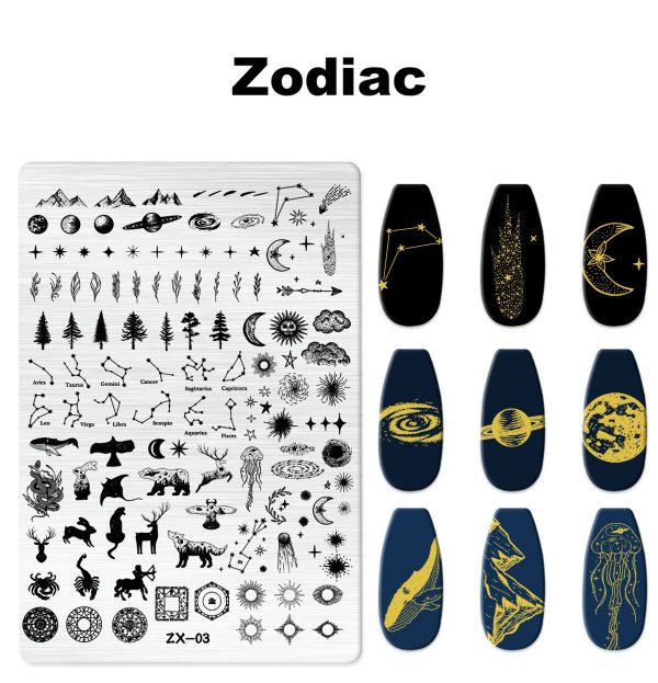 Zodiac nail stamping plate Zodiac nail stamping plate