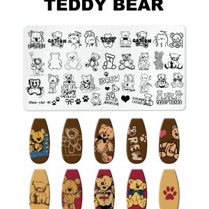 Teddy Bear nail stamping plate