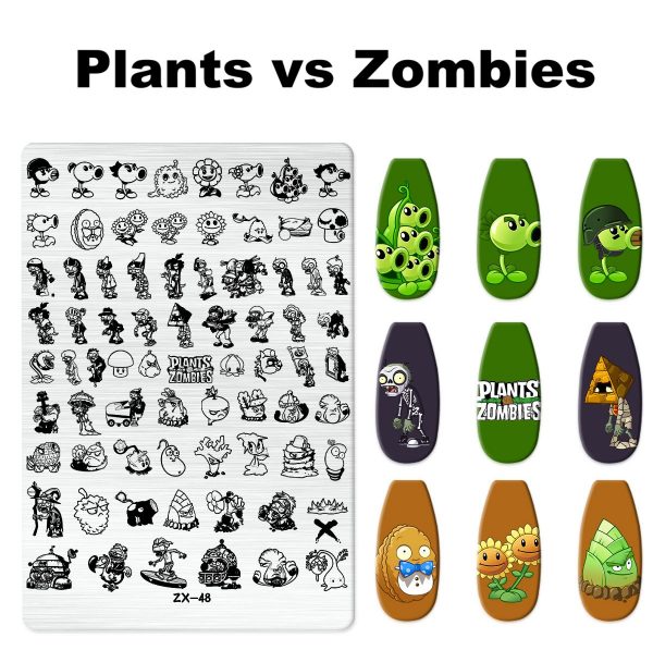 plants vs zombies nail stamping plate
