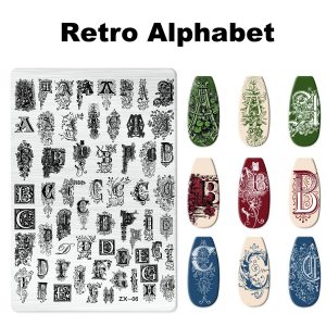 Alphabet nail stamping plate
