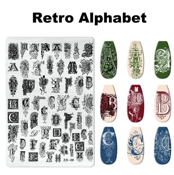 Alphabet nail stamping plate