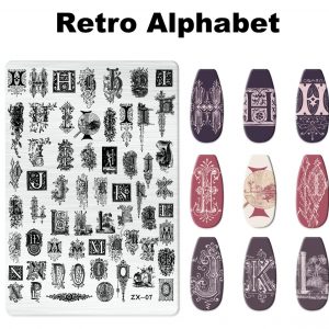 Alphabet nail stampinig plate