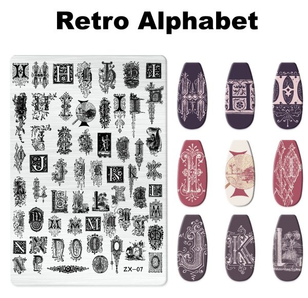 Alphabet nail stampinig plate
