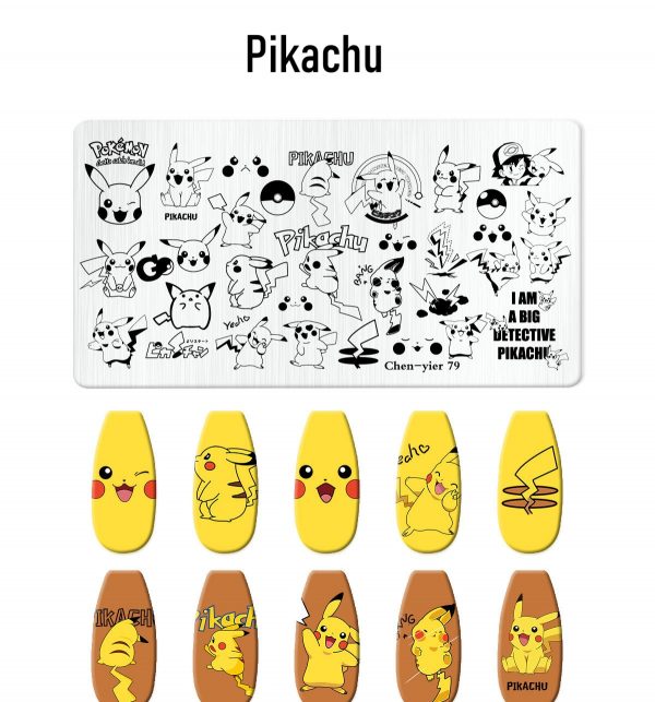 Pikachu nail stamping plate Pikachu nail stamping plate