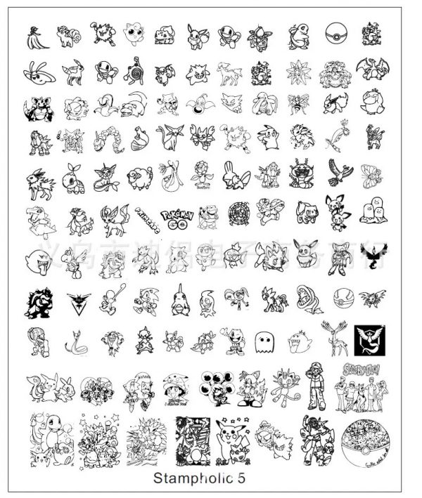 Pokémon nail stamping plate Pokémon nail stamping plate