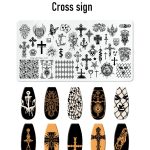 Cross Sign nail stamping plate