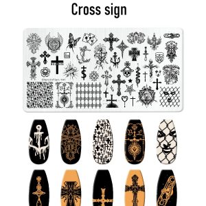 Cross Sign nail stamping plate