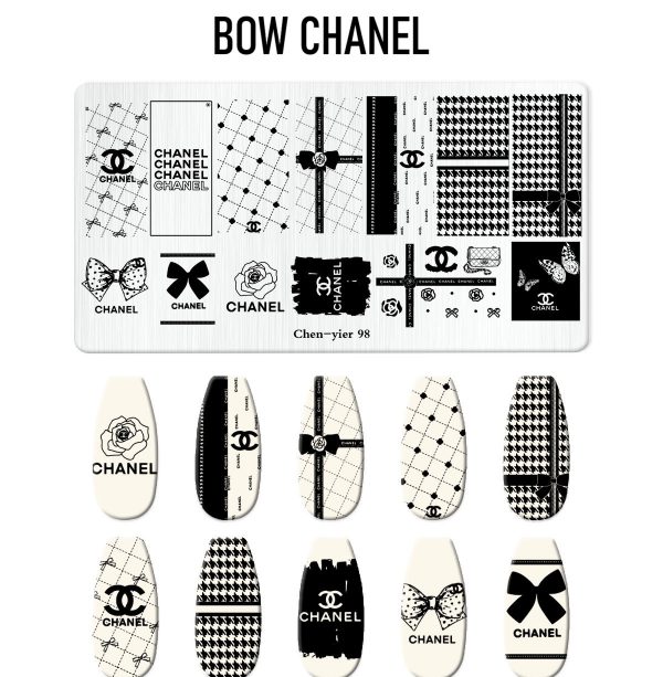 Bow Chanel nail stamping plate Bow Chanel nail stamping plate