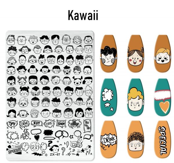 Kawaii nail stamping plate Kawaii nail stamping plate