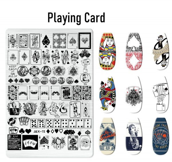 Playing Card nail stamping plate Playing Card nail stamping plate