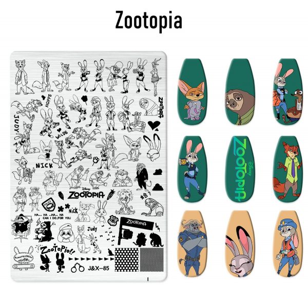 Zootopia nail stamping plate Zootopia nail stamping plate
