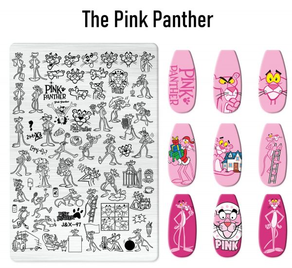 The Pink Panther nail stamping plate