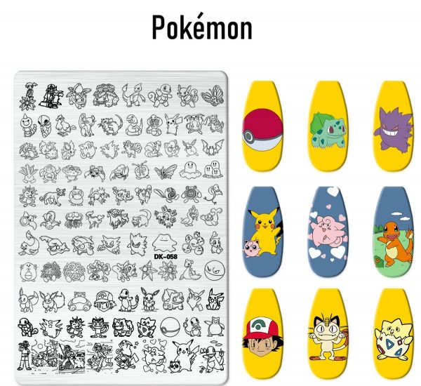 Pokémon nail stampiing plate Pokémon nail stampiing plate