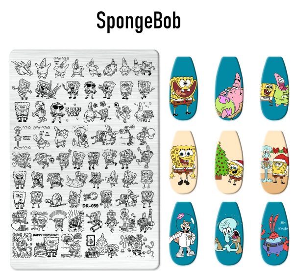 SpongeBob nail stamping plate SpongeBob nail stamping plate
