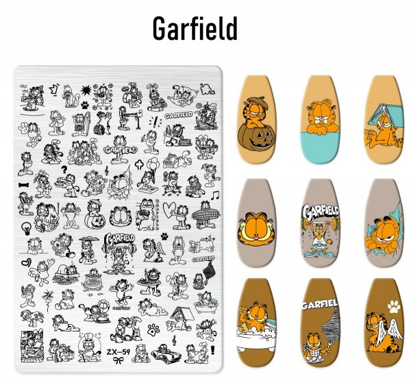 Garfield nail stamping plate