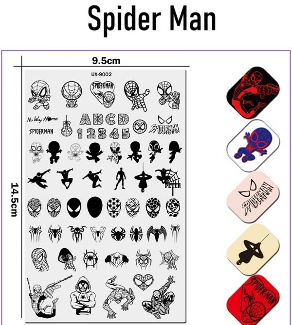 Spider Man nail stamping plate Spider Man nail stamping plate