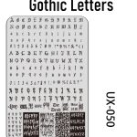 Gothic Letters nail stamping plate
