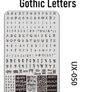 Gothic Letters nail stamping plate